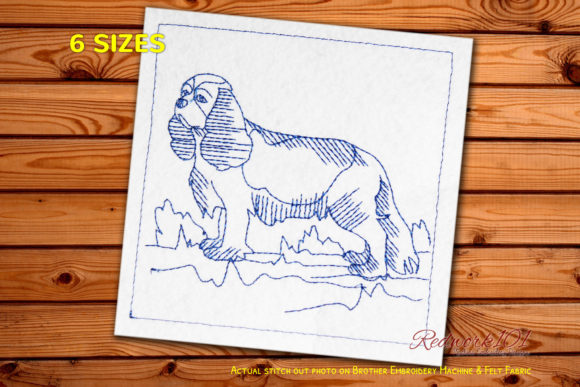 Cavalier King Charles Spaniel Redwork