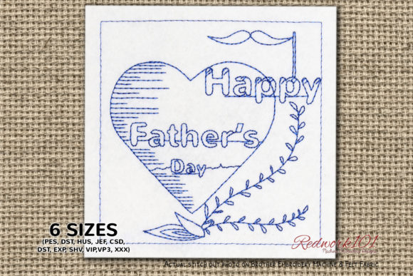 Happy Fathers Day Embroidery Design