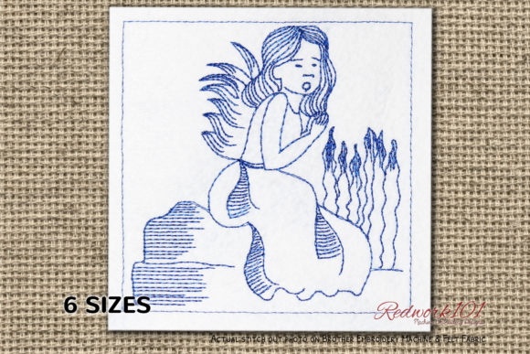 Peace Angels Redwork
